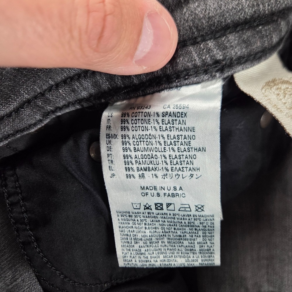 Diesel Thavar Jeans Mens 33x32 (36x26) Gray Black Slim Skinny Made‎ USA - Picture 10 of 13